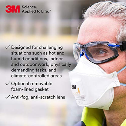3M Safety Glasses, Solus 1000, Scotchgard Clear Lens, Blue/Black Frame - style: Clear Lens, Blue/Black Frame With Gasket