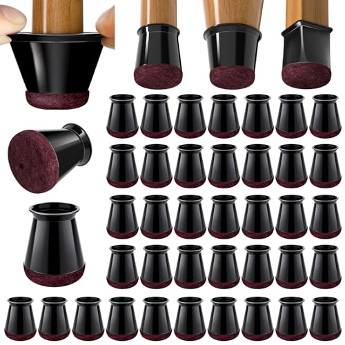 BUMACO 40 Pcs Chair Leg Floor Protectors for Hardwood Floors Anti-Scratch - color: Black-40 Pcs, size: Universal XS