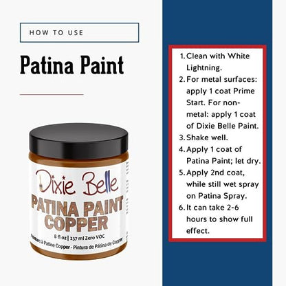 Dixie Belle Paint Company Patina Paint - Copper (8oz) - color: Copper, size: 8 Fl Oz (Pack of 1)