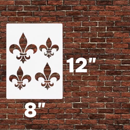 Fleur de Lis Stencil – Reusable Painting Template for Walls, Furniture, DIY Crafts, Canvas, Wood, Home Decor