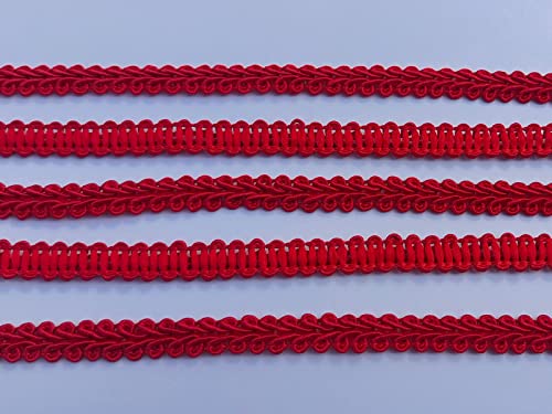 3/8 Inch Gimp Braid Trim 50 Yards for Upholstery Costume DIY Crafts (1313 Red) - color: Red