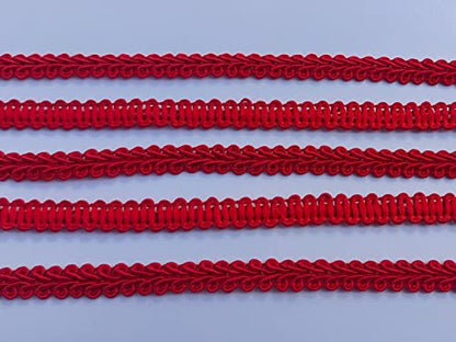 3/8 Inch Gimp Braid Trim 50 Yards for Upholstery Costume DIY Crafts (1313 Red) - color: Red