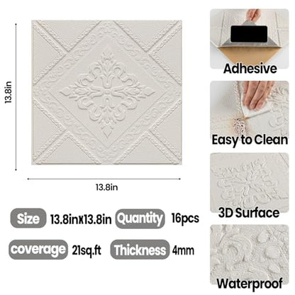 Ceiling Tiles 13.8x13.8 inch, 16 Pcs Ceiling Tiles - color: Geometric, size: 16pcs