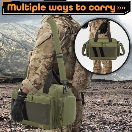 Range Bag -Medium Size Gun Range Bag for Handguns,Pistols and Ammo - color: Green