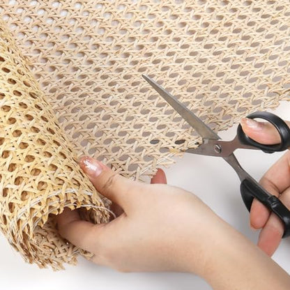 Yarlung 14 Inch x 3.3 Feet Cane Webbing, Natural Rattan Webbing Roll for Caning Material Projects, Woven Open Mesh Cane Sheet for Chair, Cabinet, Furniture, DIY Crafts