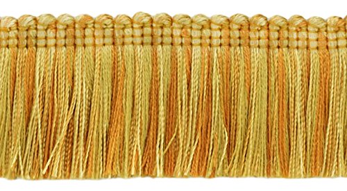 DÉCOPRO 1 3/4" Long (4cm) Long Noblesse Collection Beautiful Brush Fringe Trim (0175HB) Canary Gold Gold Multicolor #4875 (Dark Gold Yellow Gold) 5 Yards (15 ft/4.5m) - color: Canary Gold #4875 (Dark Gold, Yellow Gold), size: 5 Yards (15 ft/4.5m)