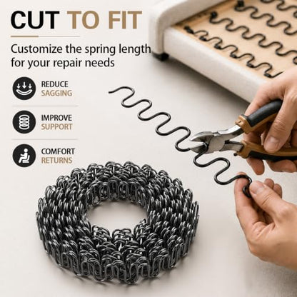 46 Feet Zig Zag 9 Gauge Upholstery Springs Couch Springs Roll Cuttable Upholstery Springs Roll - size: 0.14in