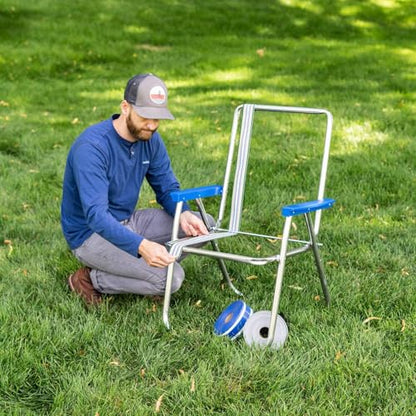 USA Replacement Lawn Chair Webbing for Lawn Chairs, Beach and Camping. UV-Resistant Strap Made with Durable Polypropylene (2 1/4" x 50', Solid Silver)