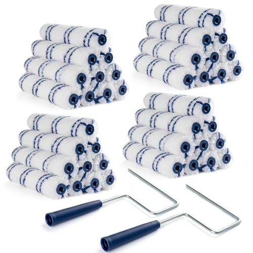 40Pcs 6 Inch Paint Rollers, Microfiber Covers with Roller Frame - size: 6 Inch Paint Roller Kit, 40 Pack