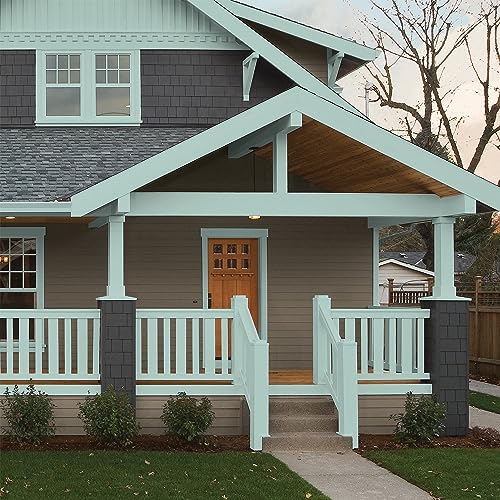 Glidden Total Exterior Paint & Primer All-in-One, Copenhagen/Green, Semi-Gloss, 1 Gallon - color: Copenhagen, size: 128 Fl Oz (Pack of 1)
