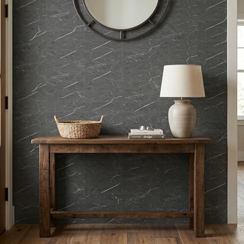 40-Sheet Flexible Stone Peel and Stick Backsplash Tile, 3" x 11.8" Black Marquina MCM Modified Clay Material Wall Covering, Subway Texture Self-Adhesive Wall Tiles for Kitchen Bathroom Fireplace - color: Black Marquina