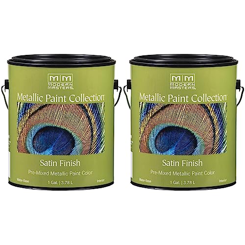 Modern Masters 2 Pack of 1 gal ME591 Platinum Metallic Paint Collection Water-Based Decorative Metallic Paint