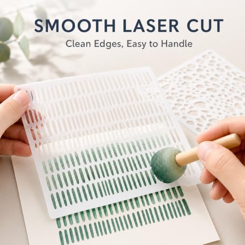 16PCS Geometric Stencils for Painting, Texture Stencils for Crafts Reusable