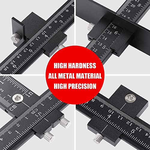 Cabinet Hardware Jig for Handles, Adjustable Template with Convenient and Precise Installation for Door and Drawer Knobs,Pulls,Tool Accessories Jig of Aluminum Alloy