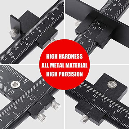 Cabinet Hardware Jig for Handles, Adjustable Template with Convenient and Precise Installation for Door and Drawer Knobs,Pulls,Tool Accessories Jig of Aluminum Alloy
