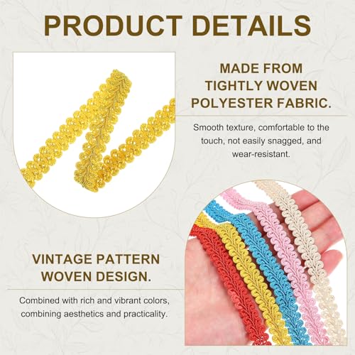 MECCANIXITY Gimp Braid Trim 1/2" x 14 Yards Polyester, Yellow - color: Yellow