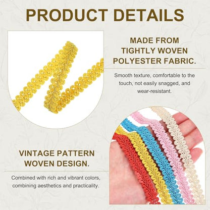 MECCANIXITY Gimp Braid Trim 1/2" x 14 Yards Polyester, Yellow - color: Yellow