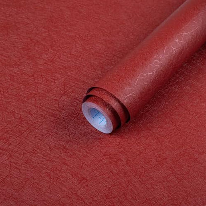 Dark Red Peel and Stick Self Adhesive Wallpaper Embossed Silk Contact Paper - color: Drak Red, size: 15.7" x 118"