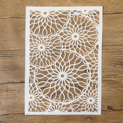 TIAMECH A4 Reusable Mandala Flower Lace Stencil for Painting - color: Mandala Flower Lace