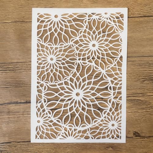 TIAMECH A4 Reusable Mandala Flower Lace Stencil for Painting - color: Mandala Flower Lace