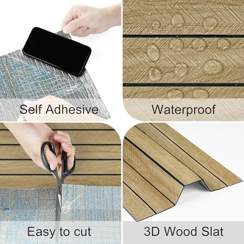Brown Wood Wall Panels Self Adhesive 3D Peel and Stick Wood Panels - color: Dark Walnut
