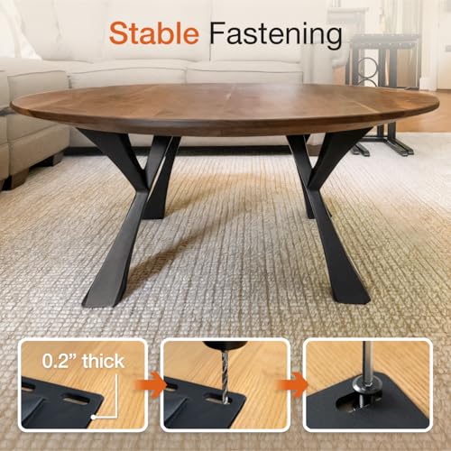 Flowyline 16" H 115 Yami Handcrafted Black Metal Legs for Bench & Coffee Table
