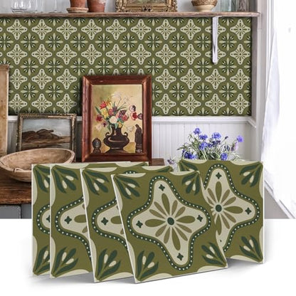 VICCI 12 Pcs Stick On Backsplash Tiles, 5.9x5.9 Peel and Stick Wall Decals - color: Art-238, size: 5.9x5.9IN*12PCS