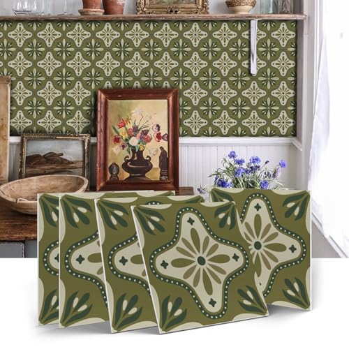 VICCI 12 Pcs Stick On Backsplash Tiles, 5.9x5.9 Peel and Stick Wall Decals - color: Art-238, size: 5.9x5.9IN*12PCS