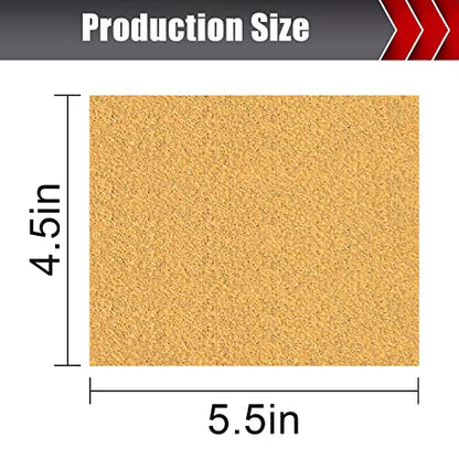 BOSHCRAFT 50 Pcs 1/4 Sheet Sand Paper 5.5" x 4.5" – 80/150/320/400 Grit 8 Sheets Each, 120/220 Grit 9 Sheets Each, Premium Aluminum Oxide Sandpaper Assortment for Wood Metal Automotive Palm Sanders - size: 50 Pcs
