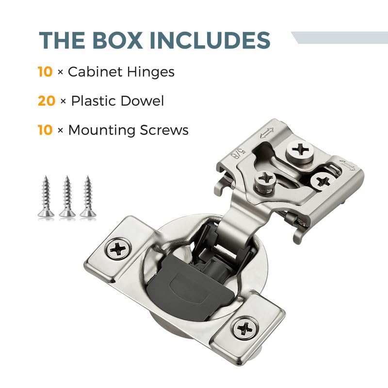HOME EDIT 5 Pair 5/8 Inch Overlay Soft Close Cabinet Hinges Door Hinges - size: 5/8 inch Overlay
