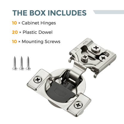 HOME EDIT 5 Pair 5/8 Inch Overlay Soft Close Cabinet Hinges Door Hinges - size: 5/8 inch Overlay