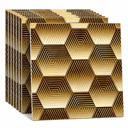 Peel and Stick Kitchen Backsplash Tiles 16PCS – Waterproof Self Adhesive Wall Stickers, Easy DIY Stick On, Heat Resistant Decorative Wall Covering (Art Deco Geometric Hexagon Style) - color: Art Deco Geometric Hexagon Style