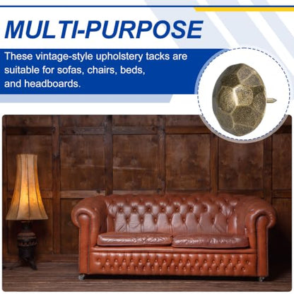 Metal Upholstery Nails for Wood 1"x1" Furniture Tack 60 Pcs - color: Antique-brass, size: 1" x 1"