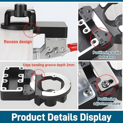 35 mm Concealed Hinge Jig with Quick Clamp, Adjustable Edge Distance