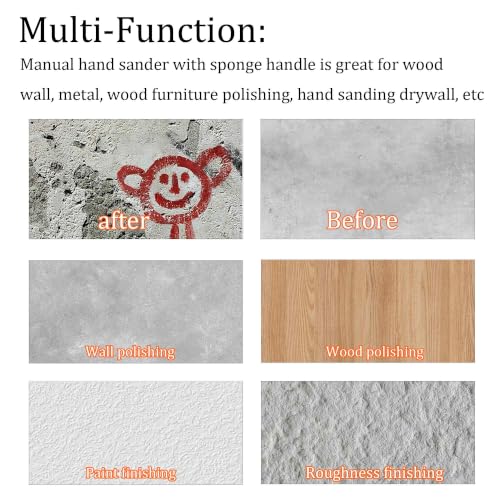 2Pcs Hand Sander with Comfortable Sponge Handle, Manual Sandpaper Holder Block for Drywall, Wood, Metal, Furniture Polishing, Heavy-Duty Sanding Tool with Secure Sandpaper Clamp Green - color: Green