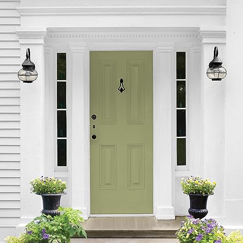 Glidden Total Exterior Paint & Primer All-in-One, Dill/Green, Semi-Gloss, 1 Gallon - color: Dill, size: 128 Fl Oz (Pack of 1)