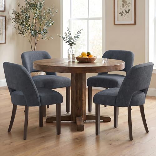Usaint Upholstered Dining Chairs Set of 4, Modern Fabric Kitchen Chairs - color: Blue