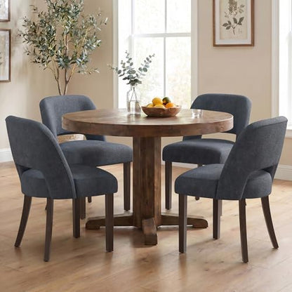 Usaint Upholstered Dining Chairs Set of 4, Modern Fabric Kitchen Chairs - color: Blue