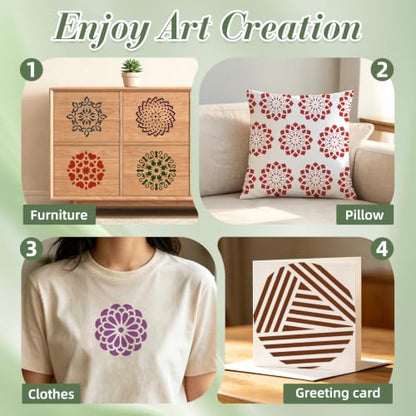 Mandala Stencils for Crafts Reusable 25Pcs Stencils(5.8X5.8 Inch) - color: Mandala 4