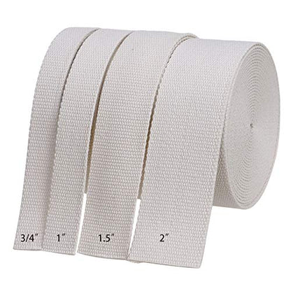 COTOWIN 3/4" Wide Thick Heavy Cotton Webbing，6 Yards (Natural, 3/4") - size: 3/4"