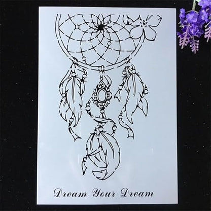 TIAMECH A4 Reusable Your Dream Catcher Stencil for Painting - style: Halloween Horror Skull
