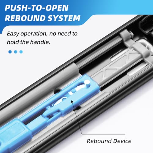 Push to Open Drawer Slides 1 Pair Full Extension 12 14 16 18 20 22 24 inch Side Mount Pull Out Kitchen Cabinet Rails Bracket Replacement Ball Bearing (Push to Open-1 Pair, 18 Inch) - color: Push To Open-Black, size: 18 Inch