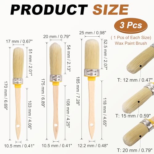 uxcell 3Pcs Wax Paint Brushes Chalk Stencil Brush Oval PET - size: 2 x 0.7 Inch/2.1 x 0.8 Inch