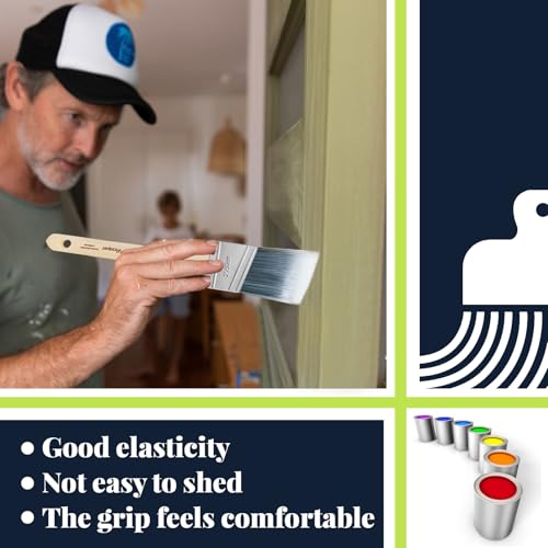 Wesquer 2 Inch Angled Paint Brushes 12 Pack Bulk Professional Stain - size: 2inch (12pack)