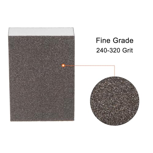 HARFINGTON 10pcs Fine Sanding Sponge Blocks 240-320 Grit Foam Sanding Block for Polishing Kitchen Metal Wood Drywall, 100x70x25mm - size: 240-320 Grit