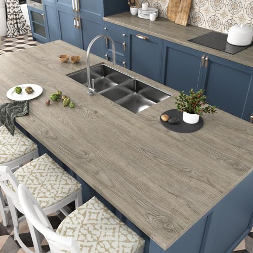 WESTICK Light Wood Contact Paper Brown Wood Grain Wallpaper Peel and Stick Countertops Waterproof Wood Countertop Contact Paper for Kitchen Island Table Cabinets Dresser Desk Shelf Liner 15.8" x 78" - color: 5.brown, size: 15.8" x 78"