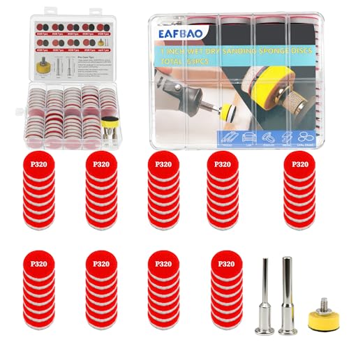 63 PCS 1 Inch Sanding Dremel Discs Hook and Loop Sandpaper 320 Grit - style: 320 Grit