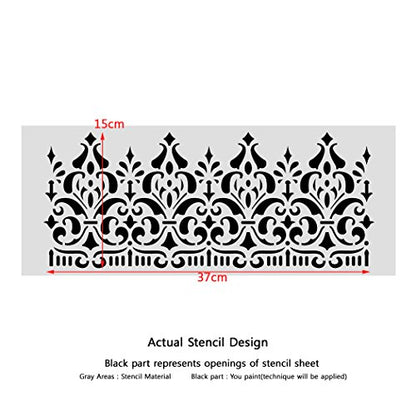 Wall Border Ornament Stencil Pattern 095 Reusable Template for DIY Wall Decor