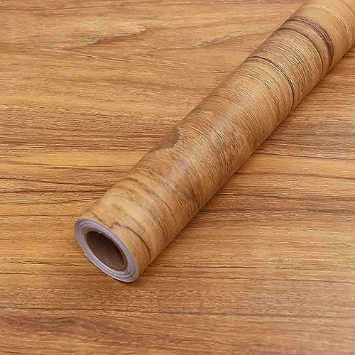 COSNIGHT Wood Grain Contact Paper for cabinets Peel and Stick Wallpaper - color: Brown, size: 15.7" x 393"