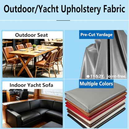 Picheng Vinyl Uholstery Faux Leather: 54" x 72" Soft Durable Marine Vinyl - color: Grey, size: 2Yard（54"x72"）